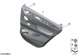 แผงบุประตู ด้านหลัง diagram for BMW X5 F15 35iX