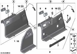 RIVESTIMENTO BAGAGLIAIO sinistra diagram for BMW 5 Series F11 LCI 530dX