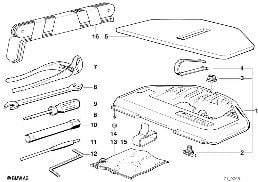 Bordwerkzeug/Werkzeugkasten diagram for BMW 7 Series E32 750iL
