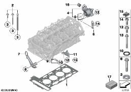 CYLINDER HEAD/MOUNTING PARTS diagram for BMW 1 Series F20 LCI 118i