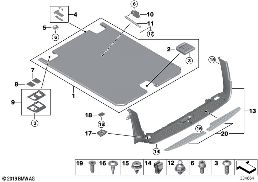 Rivestimento di pavimento bagagliaio diagram for BMW 5 Series F11 LCI 530dX