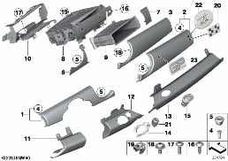 Anbauteile Instrumententafel oben diagram for BMW MINI R56 Cooper