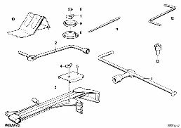 เครื่องมือในรถ/แม่แรงยกรถ diagram for BMW 5 Series E12 530i