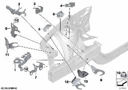 FRONT BODY BRACKET RIGHT diagram for BMW 4 Series F32 425d