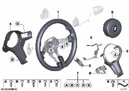 M SPORTS STEER.-WHEEL, AIRBAG, LEATHER diagram for BMW 6 Series F12 640iX