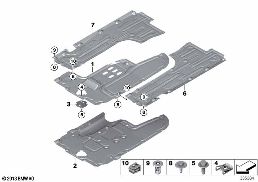 UNDERBODY COVER, FRONT diagram for BMW 5 Series F07 GT LCI 530dX