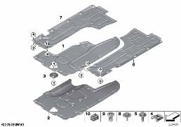 Revestimiento de los bajos delanteros diagram for BMW 5 Series F10 LCI 530d