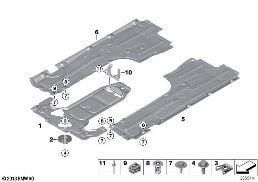 언더보디 패널, 앞 diagram for BMW 5 Series F10 LCI 550i