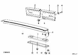 REGISTR.PLATE MOUNTING F TRAILER HITCH diagram for BMW 3 Series E21 320