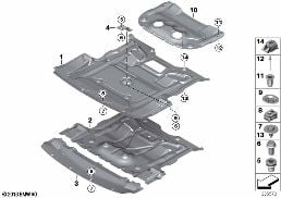 UNDERHOOD SHIELD diagram for BMW 5 Series F07 GT LCI 530dX