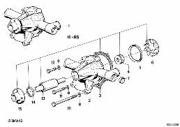 COOLING SYSTEM-WATER PUMP diagram for BMW 3 Series E21 320