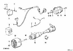 Kabelsatz Anhängerkupplung diagram for BMW 6 Series E24 628CSi