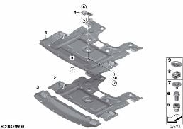 UNDERHOOD SHIELD diagram for BMW 5 Series F07 GT LCI 530dX