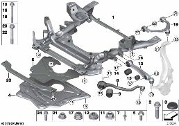 Nosník před. nápravy příčné rameno/táhlo diagram for BMW X5 M F85 X5 M