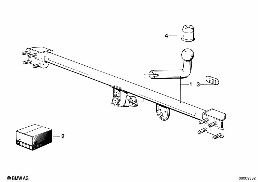 Zaczep holowniczy/elektr. elementy dod. diagram for BMW 3 Series E30 325i