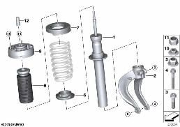 MOUNTING PARTS F FRONT SPRING STRUT ASSY diagram for BMW X5 F15 30dX