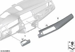 DECOR COVERS, INSTRUMENT PANEL diagram for BMW 5 Series F07 GT LCI 530dX