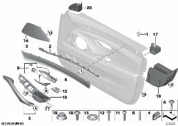 Piezas adosadas revestim. puerta del. diagram for BMW 5 Series F10 LCI 530d