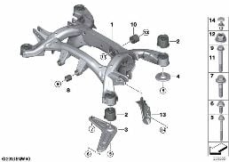Držák zadní nápravy diagram for BMW X6 F16 35iX