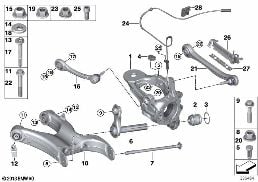 Držák zadní nápravy/zavěšení kola diagram for BMW X6 E71 35dX