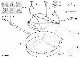 SINGLE PARTS F EMERGENCY WHEEL MOUNTING diagram for BMW Z3 E36 2.8