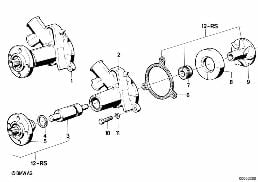 COOLING SYSTEM-WATER PUMP diagram for BMW 3 Series E30 325e