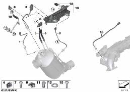 Sens.filt. antipart. Diesel/parti mont. diagram for BMW X5 F15 25dX