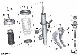 STRUT FRONT VDC / MOUNTING PARTS diagram for BMW X5 F15 30dX