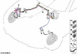 Bremsleitung vorne diagram for BMW X5 M F85 X5 M