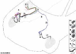 BRAKE PIPE, FRONT diagram for BMW X5 F15 25d