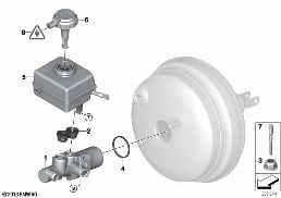 BRAKE MASTER CYLINDER/EXPANSION TANK diagram for BMW X6 E71 M