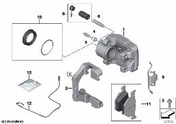 REAR BRAKE / BRAKE PAD / WEAR SENSOR diagram for BMW X6 E71 M
