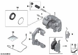 R ホイール ブレーキ-パッド-センサー diagram for BMW X6 E71 50iX