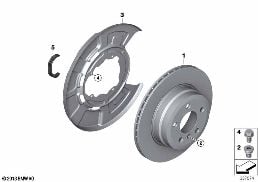 REAR WHEEL BRAKE / BRAKE DISC diagram for BMW X6 E71 M