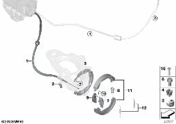 PARKING BRAKE/BRAKE SHOES diagram for BMW X6 E71 M