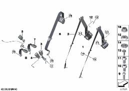 Cinturón de seguridad básico detrás diagram for BMW X6 F16 35iX