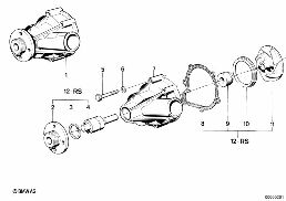 COOLING SYSTEM-WATER PUMP diagram for BMW 7 Series E23 728i