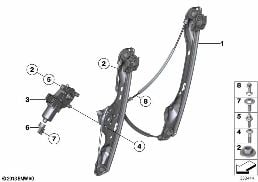 DOOR WINDOW LIFTING MECHANISM FRONT diagram for BMW X1 E84 20i