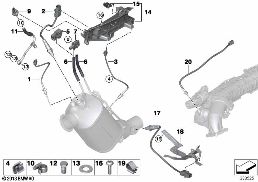 Dizel kapsülü/Montaj parçaları diagram for BMW 5 Series F10 LCI 520d