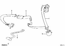Sicherheitsgurt hinten diagram for BMW 7 Series E32 750iL