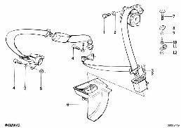 Sicherheitsgurt Anbauteile hinten diagram for BMW 7 Series E32 750iL