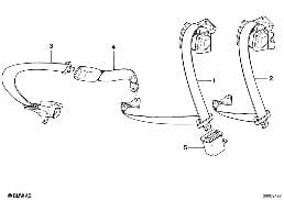 SAFETY BELT REAR diagram for BMW 5 Series E34 518i