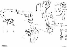 REAR SAFETY BELT MOUNTING PARTS diagram for BMW 5 Series E34 518i