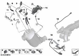 Capt. filtre particules/pièc.rapportées diagram for BMW 5 Series F10 LCI 525d
