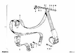 REAR SAFETY BELT MOUNTING PARTS diagram for BMW 7 Series E23 728iS