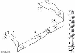 FUEL PIPE AND MOUNTING PARTS diagram for BMW 7 Series F01 LCI 740i