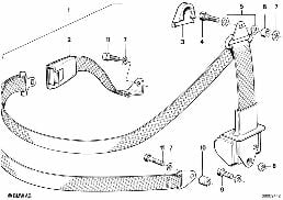 REAR SAFETY BELT MOUNTING PARTS diagram for BMW 5 Series E12 520