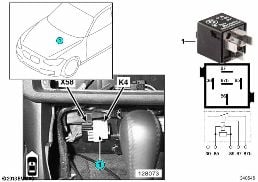 RELAY FOR HEATER BLOWER K4 diagram for BMW 3 Series E46 330d