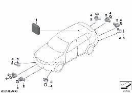 PARK DISTANCE CONTROL (PDC) diagram for BMW X5 F15 40eX