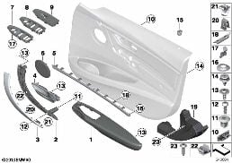 SURFACE-MOUNTED PARTS, DOOR PANEL, FRONT diagram for BMW 3 Series F30 335i